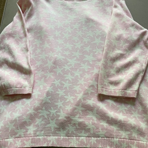 Christopher & Banks Ladies Cardigan. Size XL. Color.Pink with White Stars . - Picture 6 of 7